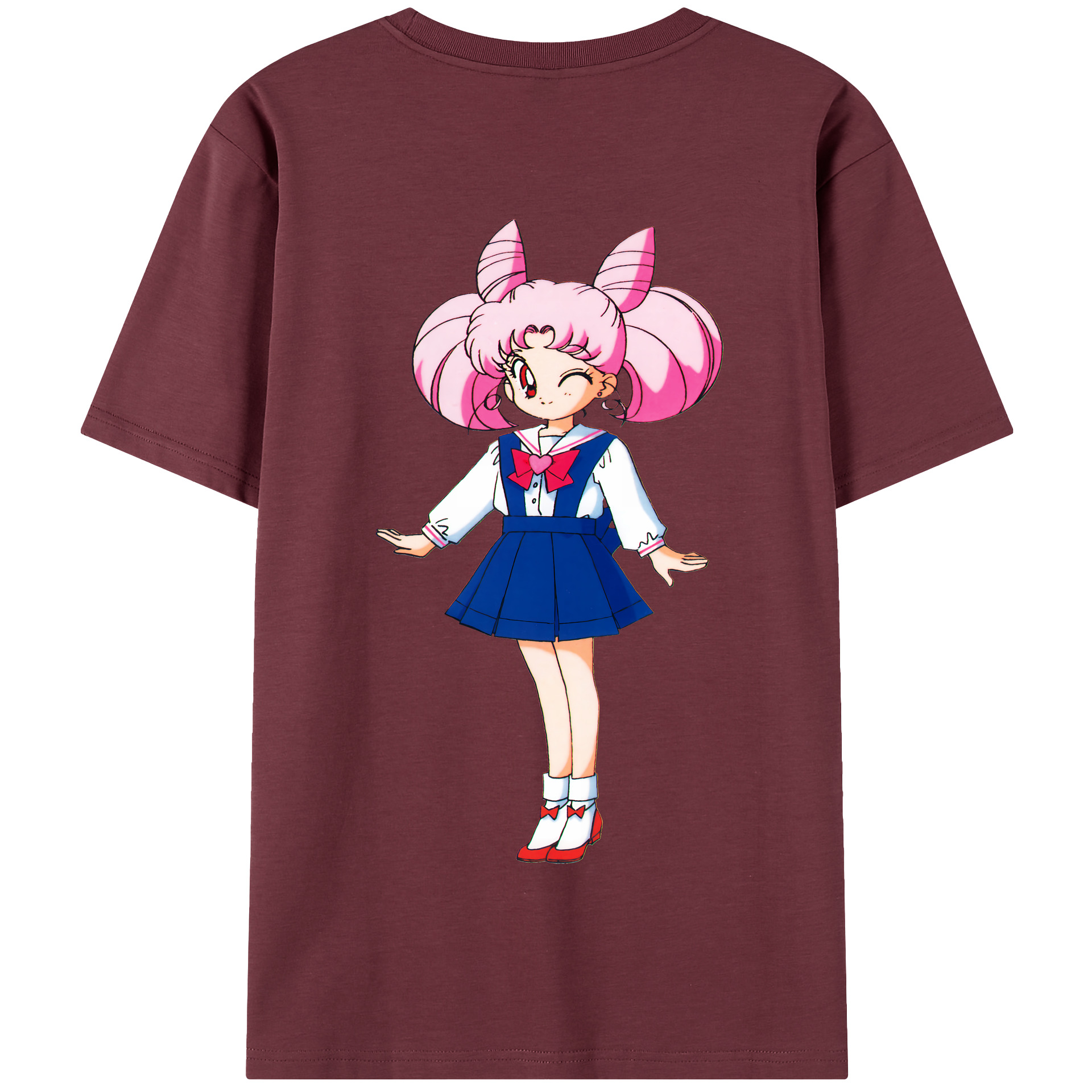 （画像用） 美少女戦士セーラームーン ちびうさ Sailor Moon Chibiusa Tsukino Usagi Small Lady Serenity 綿100％半袖Tシャツ（背面プリント）